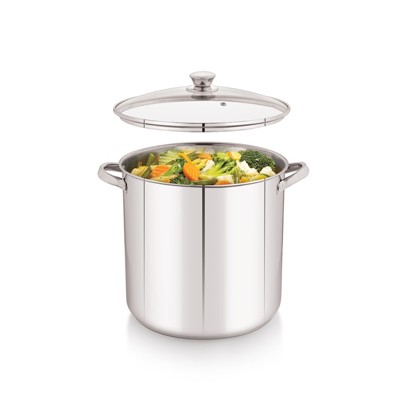 Mainstays Stainless Steel 16-Quart Stock Pot with Glass Lid