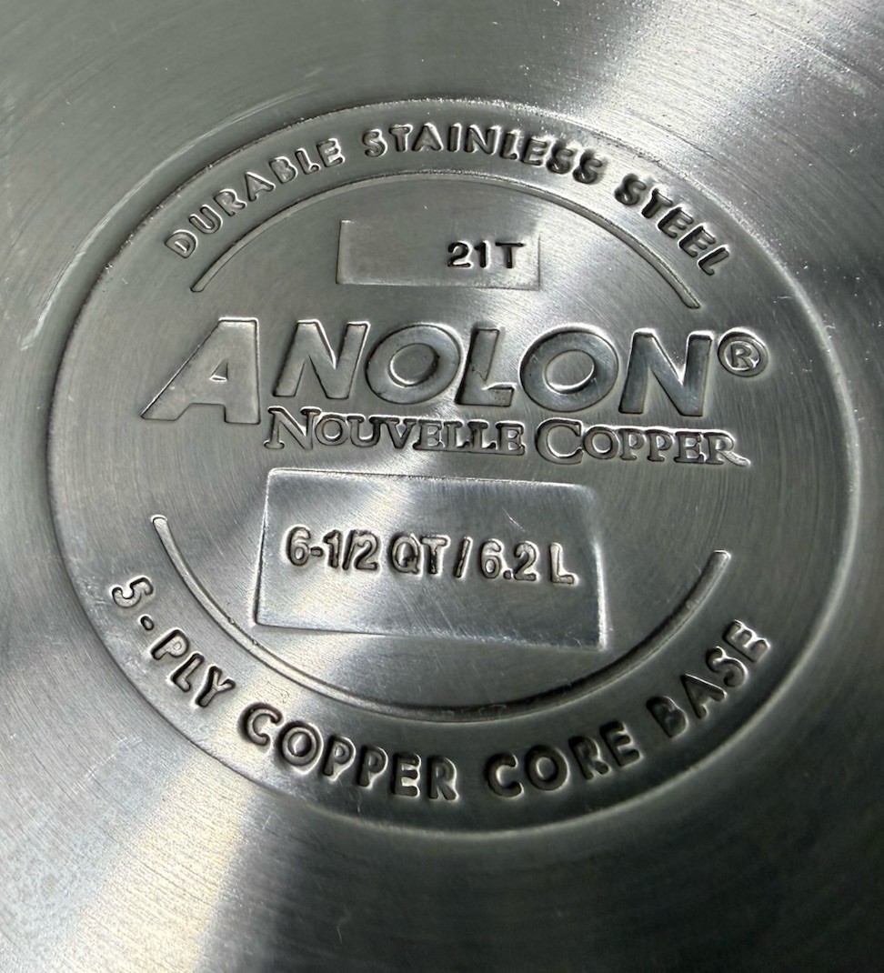 Anolon Nouvelle Copper 6.5 Qt Stock Pot w Lid Stainless Steel 21T
