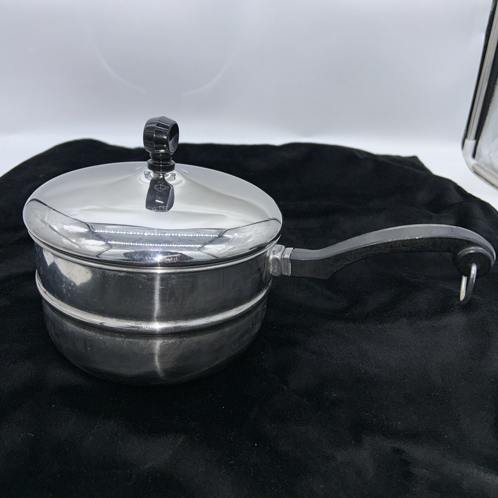 Vintage Faberware Stainless Steel Double Boiler Pot Insert Only With Lid Box 37