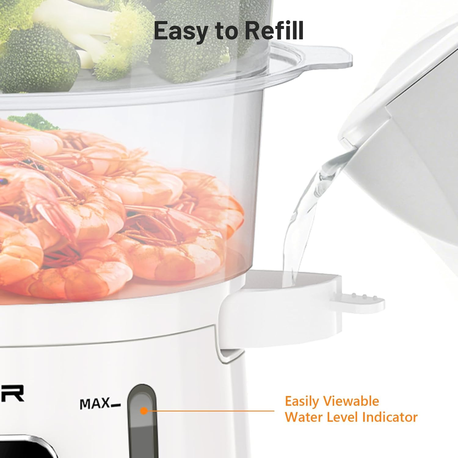 Electric Food Steamer, 13.7QT Vegetable Steamer with 3 Tiers Bpa-Free Baskets, D