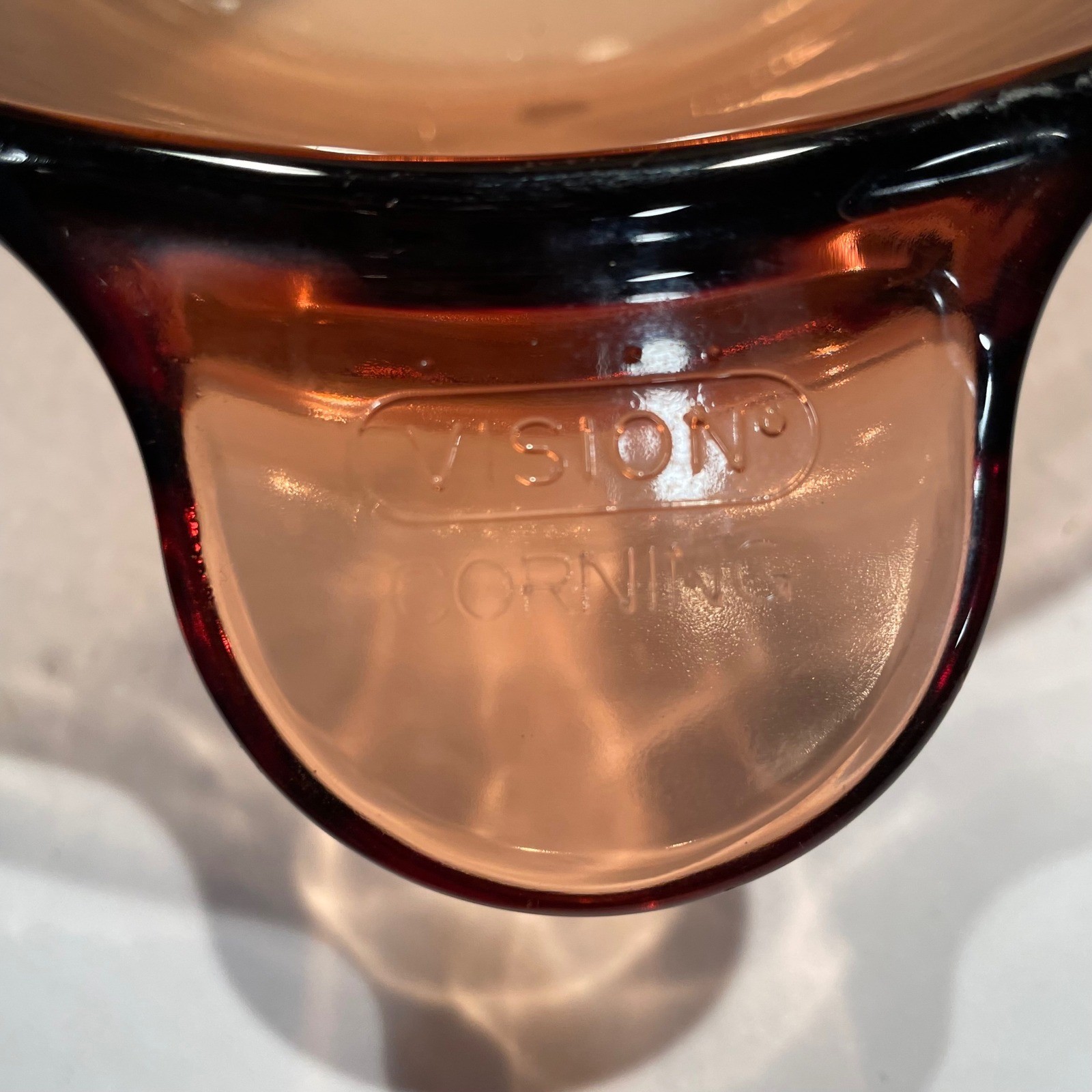 Visions Corning Amber Glass 4.5 L Round Dutch Oven Stockpot Made in USA No Lid