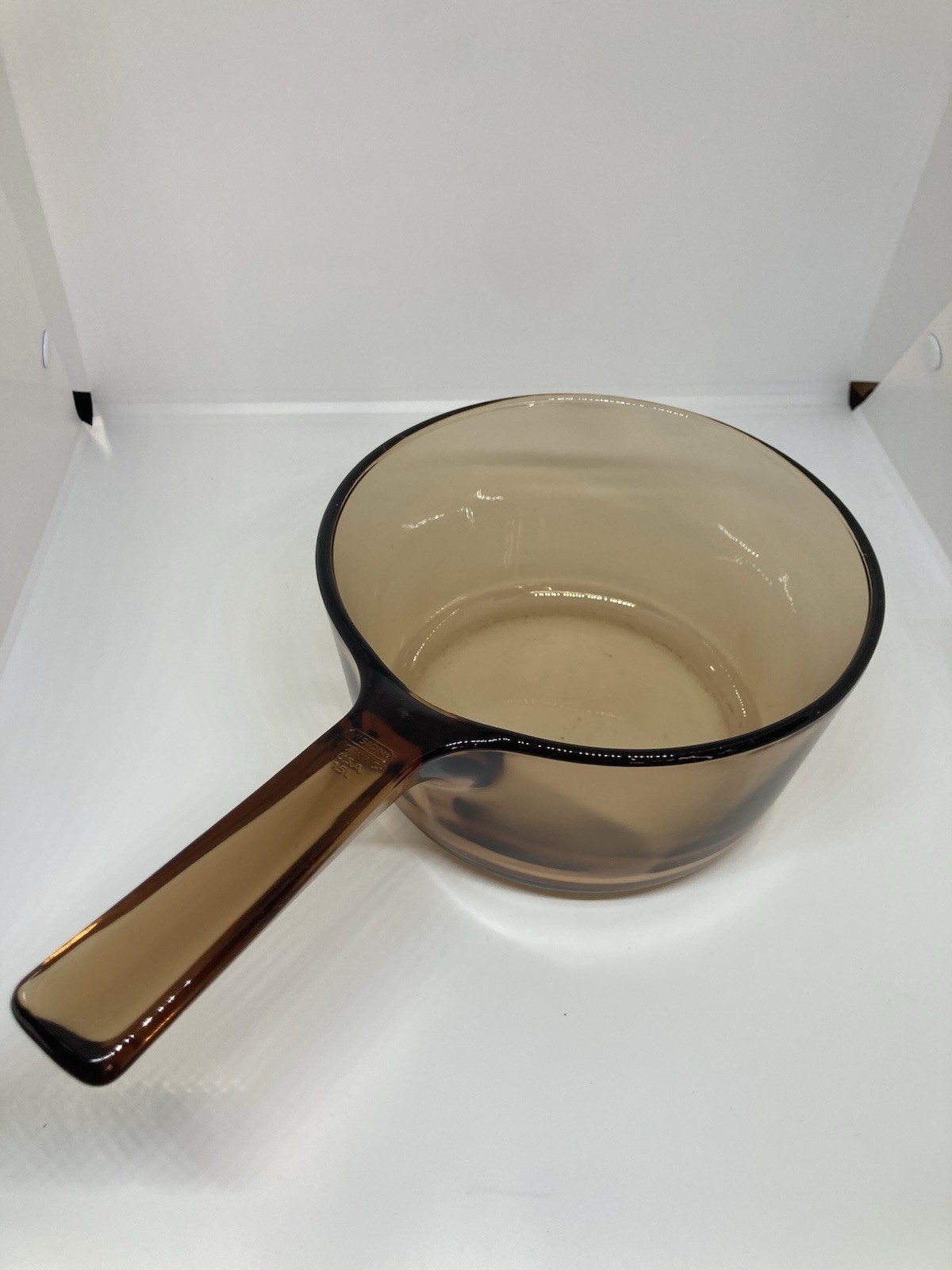 5 pc Lot Visions Cookware Corning Ware Amber Skillet w/ Lid Pot Microwave Bowl