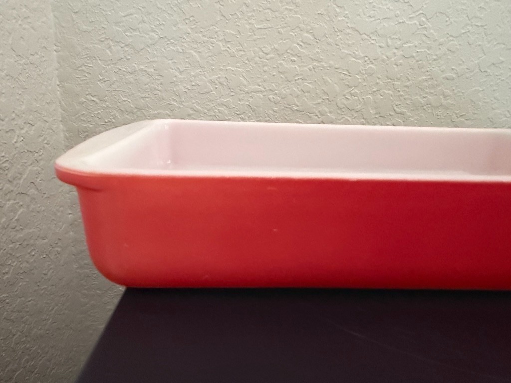 Vintage Pyrex Flamingo Pink 232 Rectangular Baking Dish Lasagna Cake Pan MCM