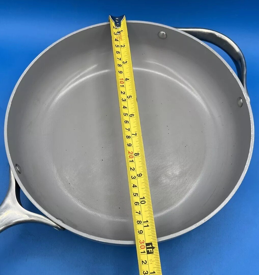 CARAWAY HOME Saute Pans Ceramic Nonstick Round Individual W/Lid Quality Gray 12”