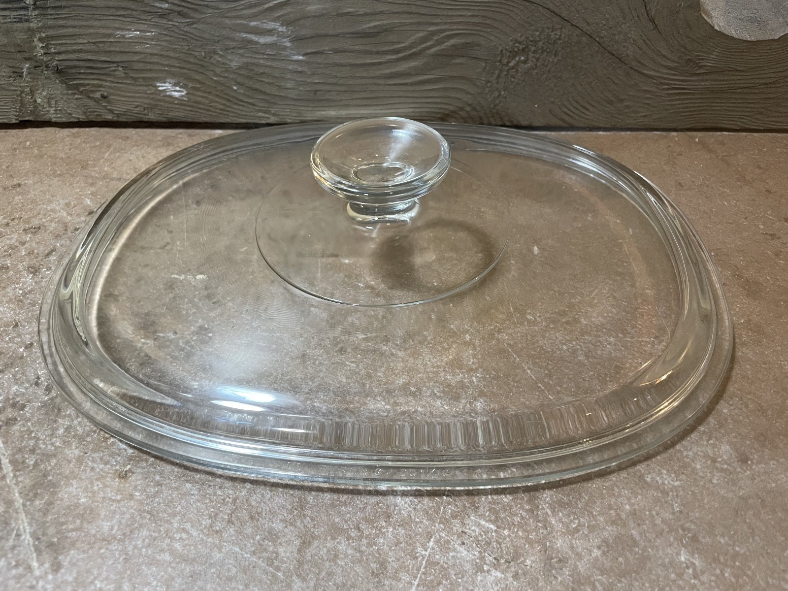 Pyrex DC 1 1/2-C Clear Glass Vintage Lid Replacement 11 x 8.75 inches