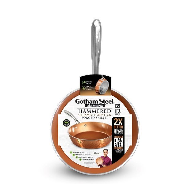 Gotham Steel Hammered 12″ Ultra Nonstick Coating Fry Pan with Stay Cool Handle