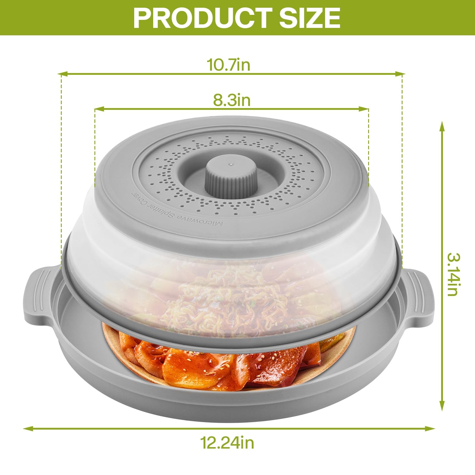 Microwave Splatter Cover for Food with Anti-scald Base Plate,Large Plastic & …