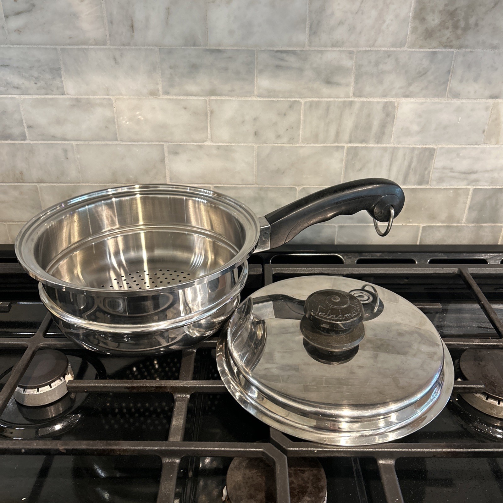 SALADMASTER COOKWARE Stainless Steel 8.5″ T304S Steamer & Vapo Lid USA Vintage