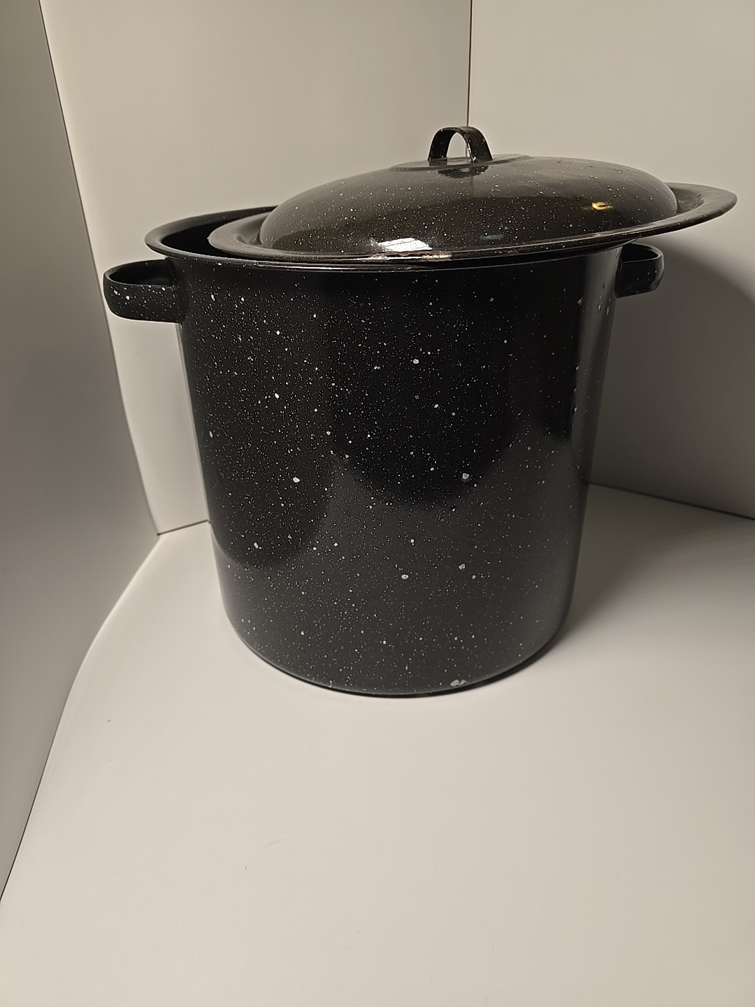 Black Speckled Canning Pot 15 Quart With Lid Used Please Read