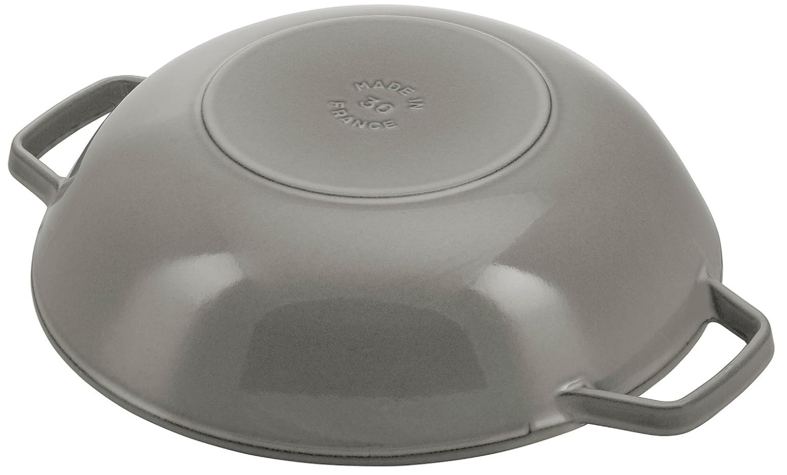 Staub Cast Iron Perfect Pan, Wok, Dutch Oven, 4.5qt, Made in France, Grey