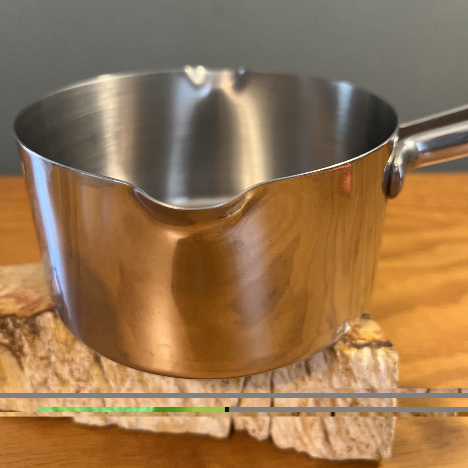 Revere Ware Pro Line Copper Core Stainless 1/2 Qt Double Spout Saucepan Pot 6744