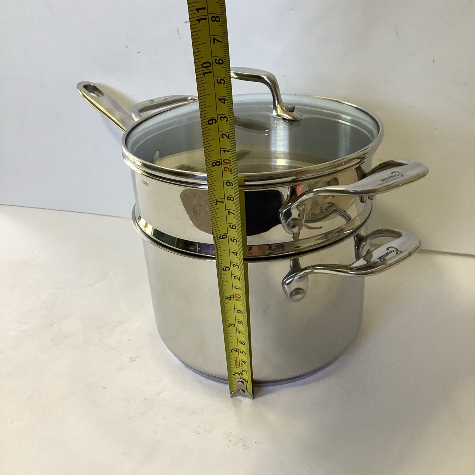 Emeril Stainless Steel Copper Core 3 Qt Saucepan Lid Steamer Insert Cookware