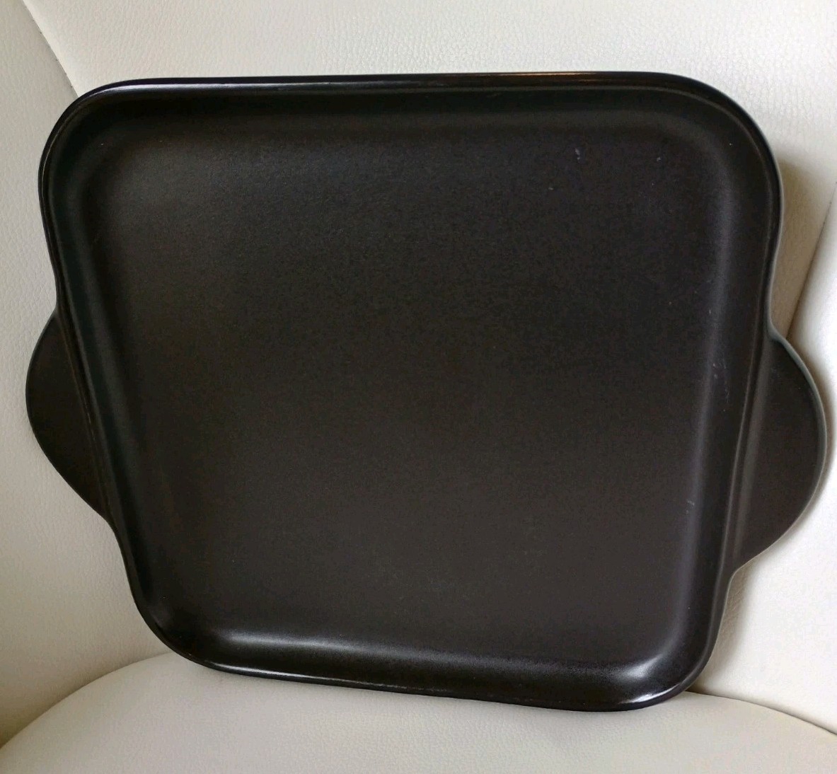 Pampered Chef ROCKCROK 9″ Square Oven Grill Stone Black Stoneware Discontinued