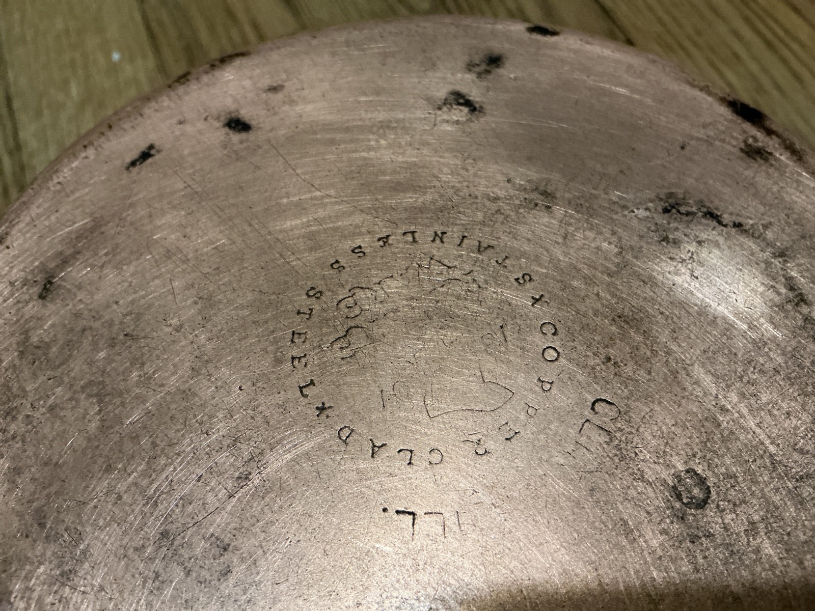 Stainless steel – copper clad cook pans, 6-1/4″, lot of 2