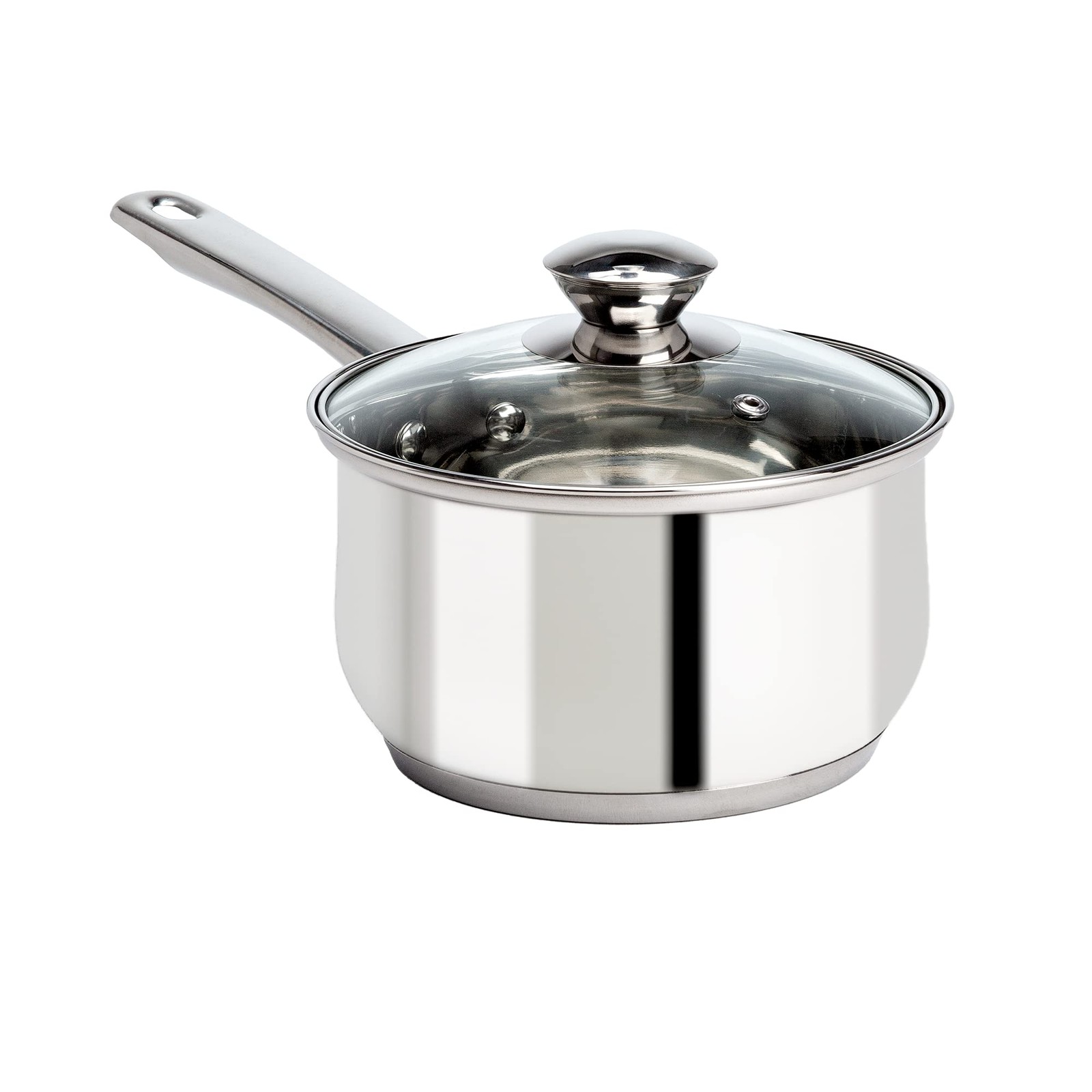 Stainless Steel Sauce Pan, Encapsulated Induction Ready Cooking Pot, 2-Quart