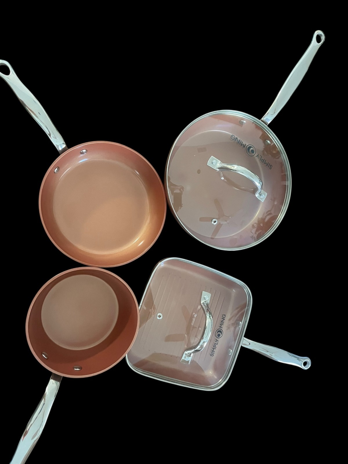 Simply Ming Tsai 6-piece Technolon+ Metallic Series Cookware Set ~Copper Bronze