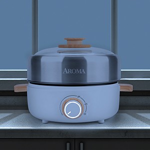 Aroma Housewares AMC-130 Whatever Pot, Indoor Grill, Cooking, Hot Pot with Glass