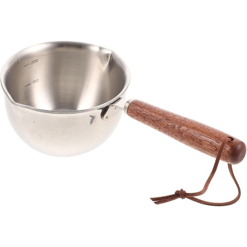 1 Qt Stainless Steel Milk Pot with Double-Sided Pouring Lips Small Saucepan