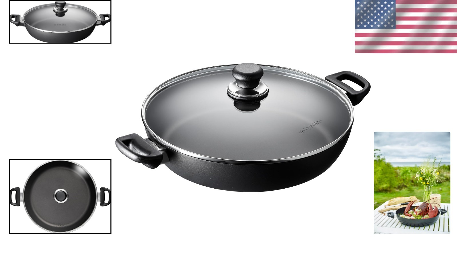 12.5-Inch Nonstick Chef Pan (4.25 QT) – Ideal for Healthy Cooking & Easy Cleanup