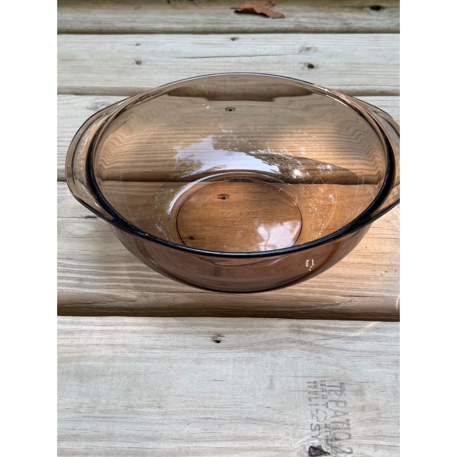 Vintage Pyrex Fireside Smoked Glass Mixing Bowl 024 2L | Brown Amber Glass Dish