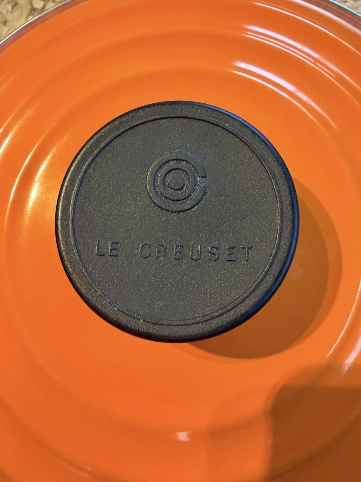Le Creuset 24 cm / ~9 3/8” Flame, Steel On Enamel 8 Qt Stock Pot, Lid ONLY