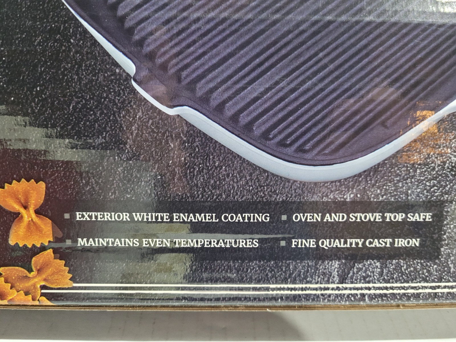 BRAND NEW Chef’s Counter Cast Iron Grill Pan 10″ Square White Enamel Coating