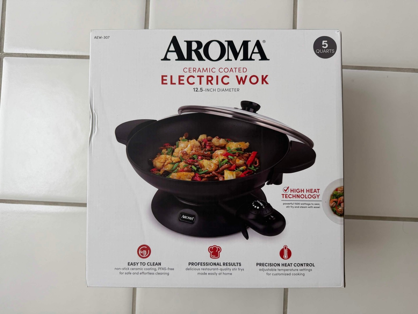 Aroma Professional 5Qt. Electric Wok Ceramic Coated (AEW-307) ~ FREE SHIPPING!
