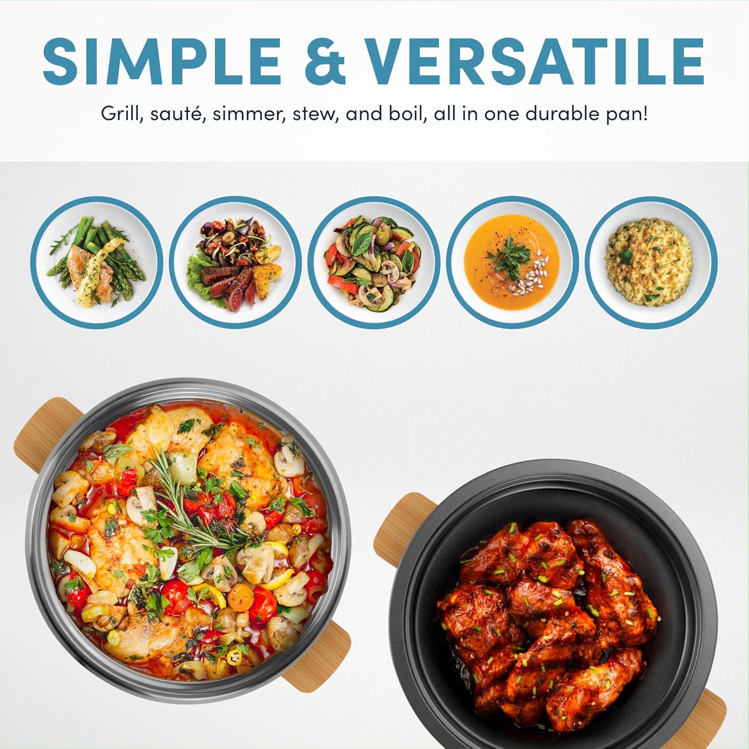 Aroma Housewares AMC-130 Whatever Pot, Indoor Grill, Cooking, Hot Pot with Glass