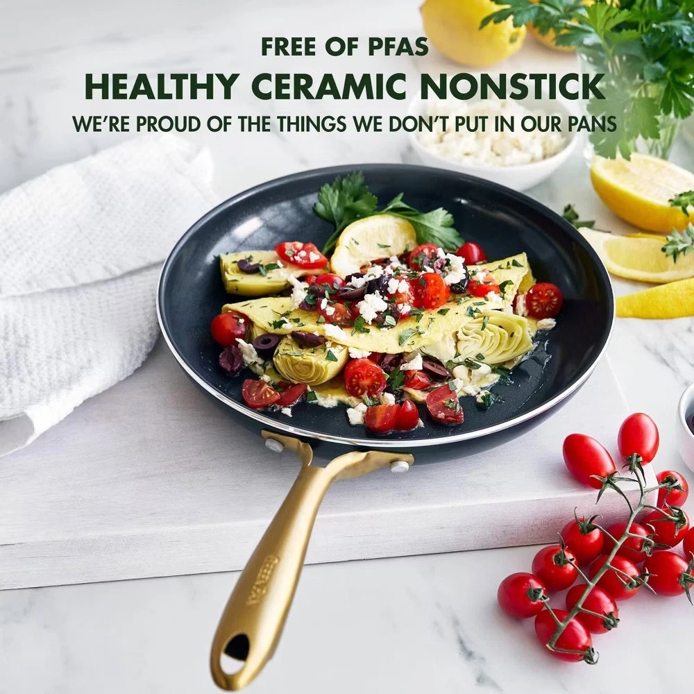 GreenPan Studio 10″ Open Frypan – Black Nonstick Skillet for Everyday Cooking