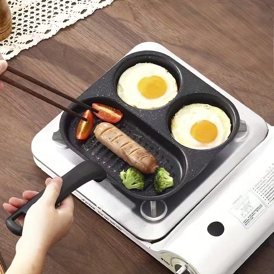 Non Stick Frying Pan Cast Iron Ultra Durable Scratch Resistant 3 in 1 Cookware
