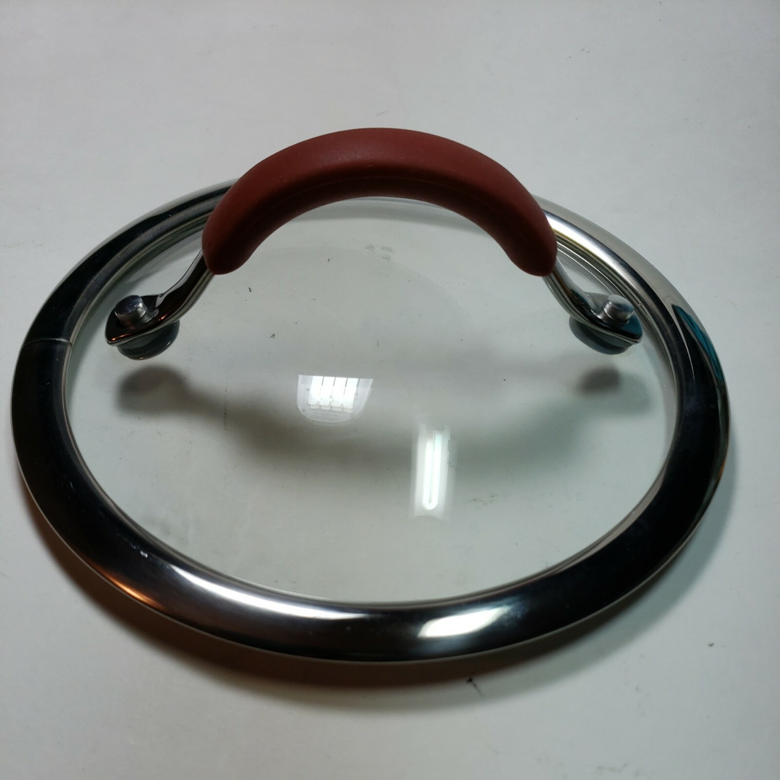 Glass Replacement Metal Rim Pot Pan Lid 7″ Round Red Handle Rachel Ray