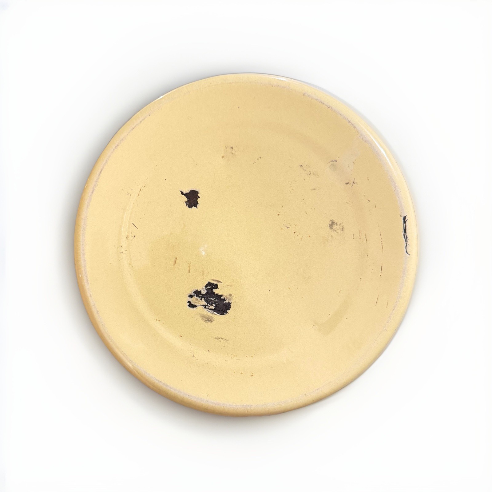 Vintage Yellow Enamel Metal Stockpot with Lid, Double Handle, Two-Piece Set