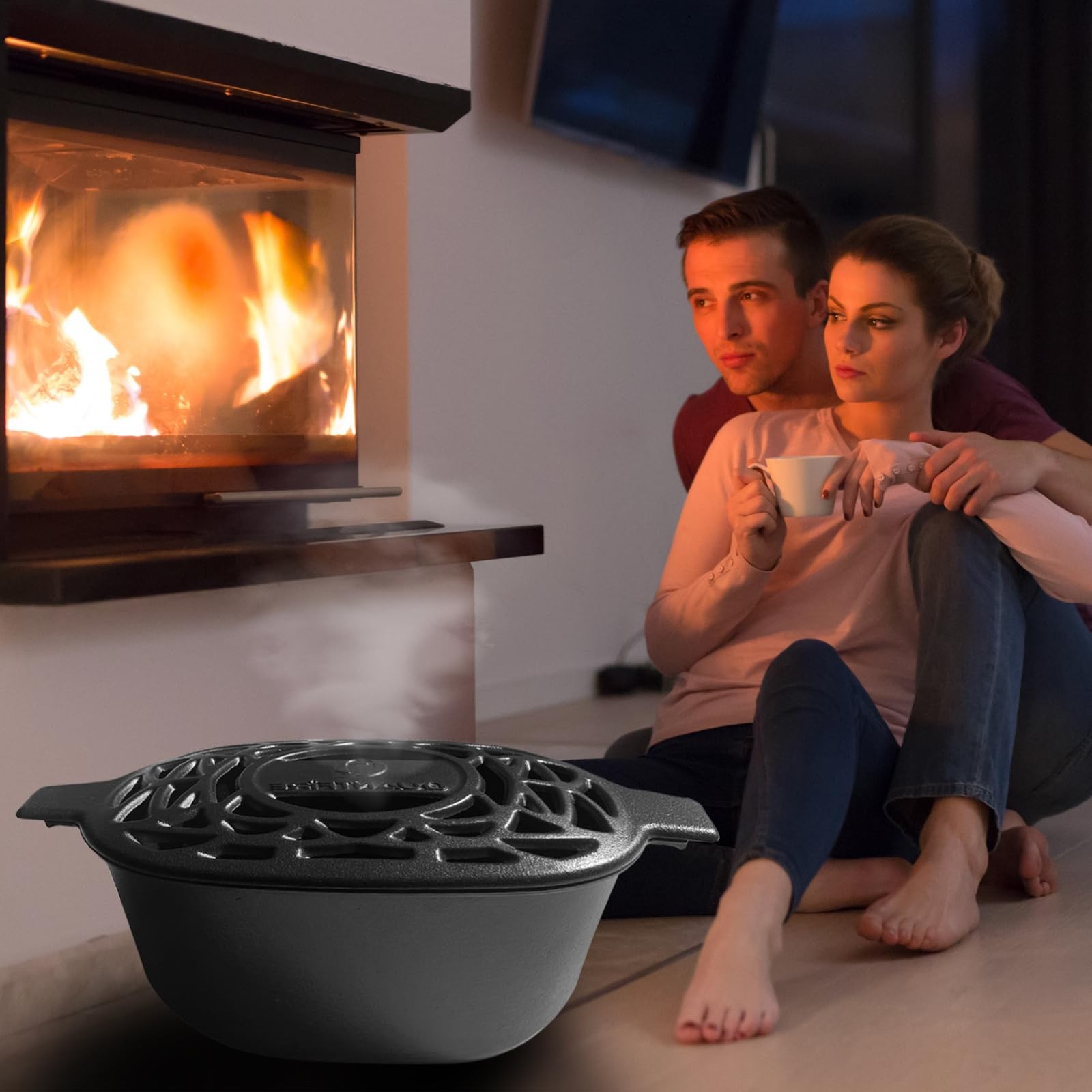 Wood Stove Steamer Rust Resistant,Fireplace Humidifier Pot Cast Iron Steamer …
