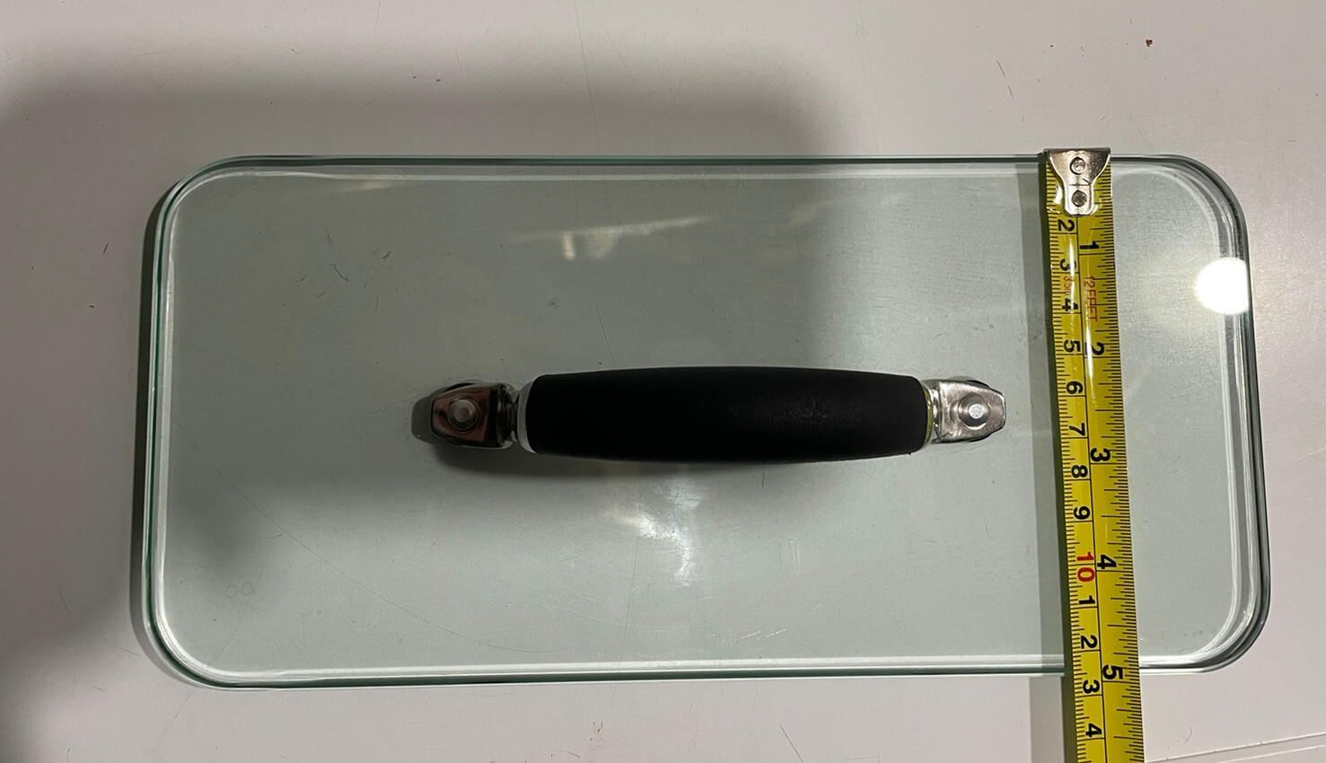 10.5” x 5” Clear Glass Rectangle Heavy Lid Black Handle Replacement