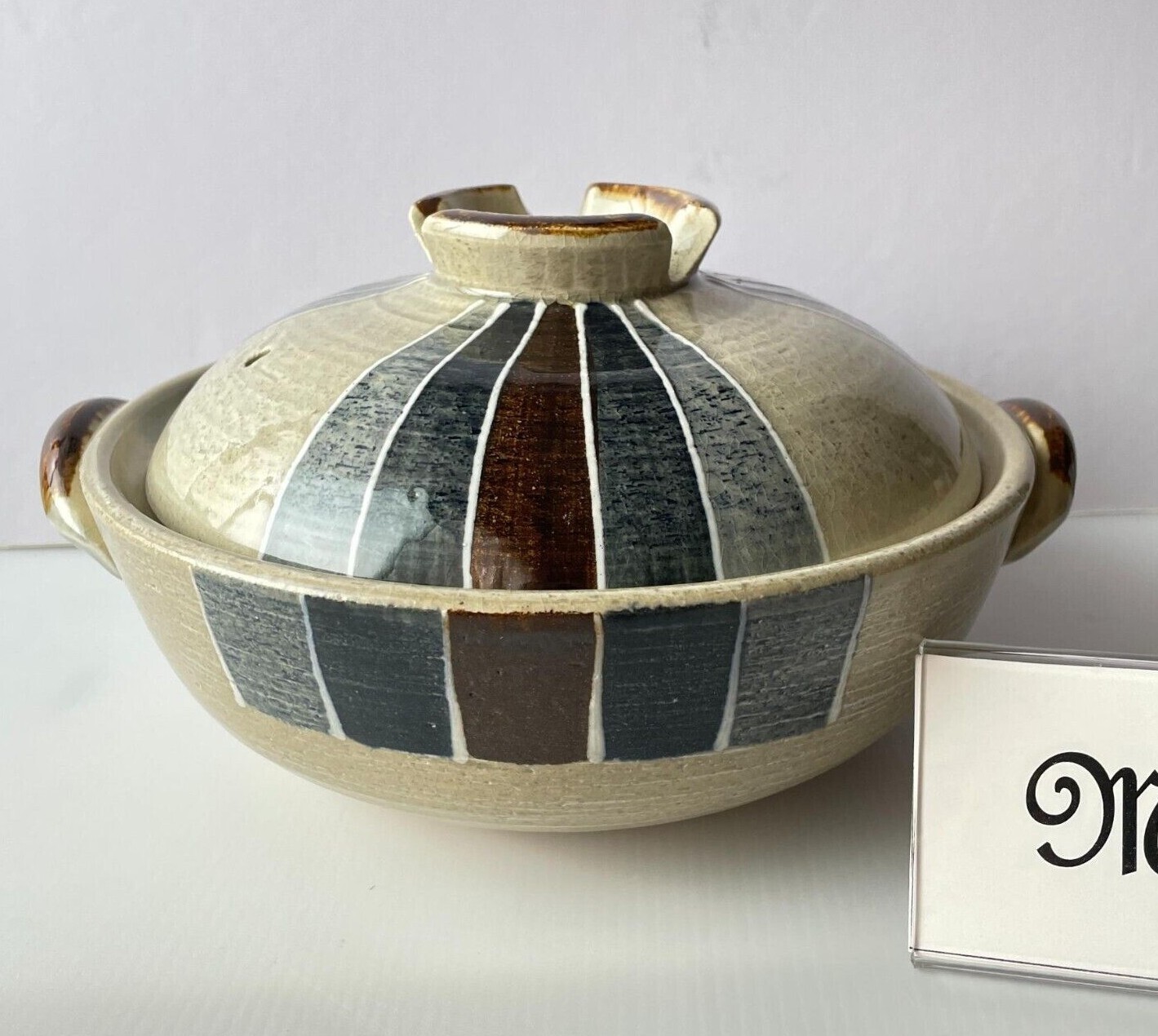 Japanese DONABE Earthen Clay Pot TOKUSA Banko Ware Hand-painted Pottery