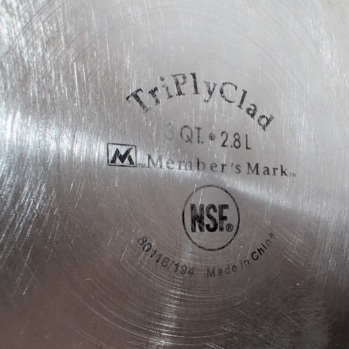 Member’s Mark TriPlyClad Stainless Steel 3 Quart Sauce Pan No Lid Cookware Piece