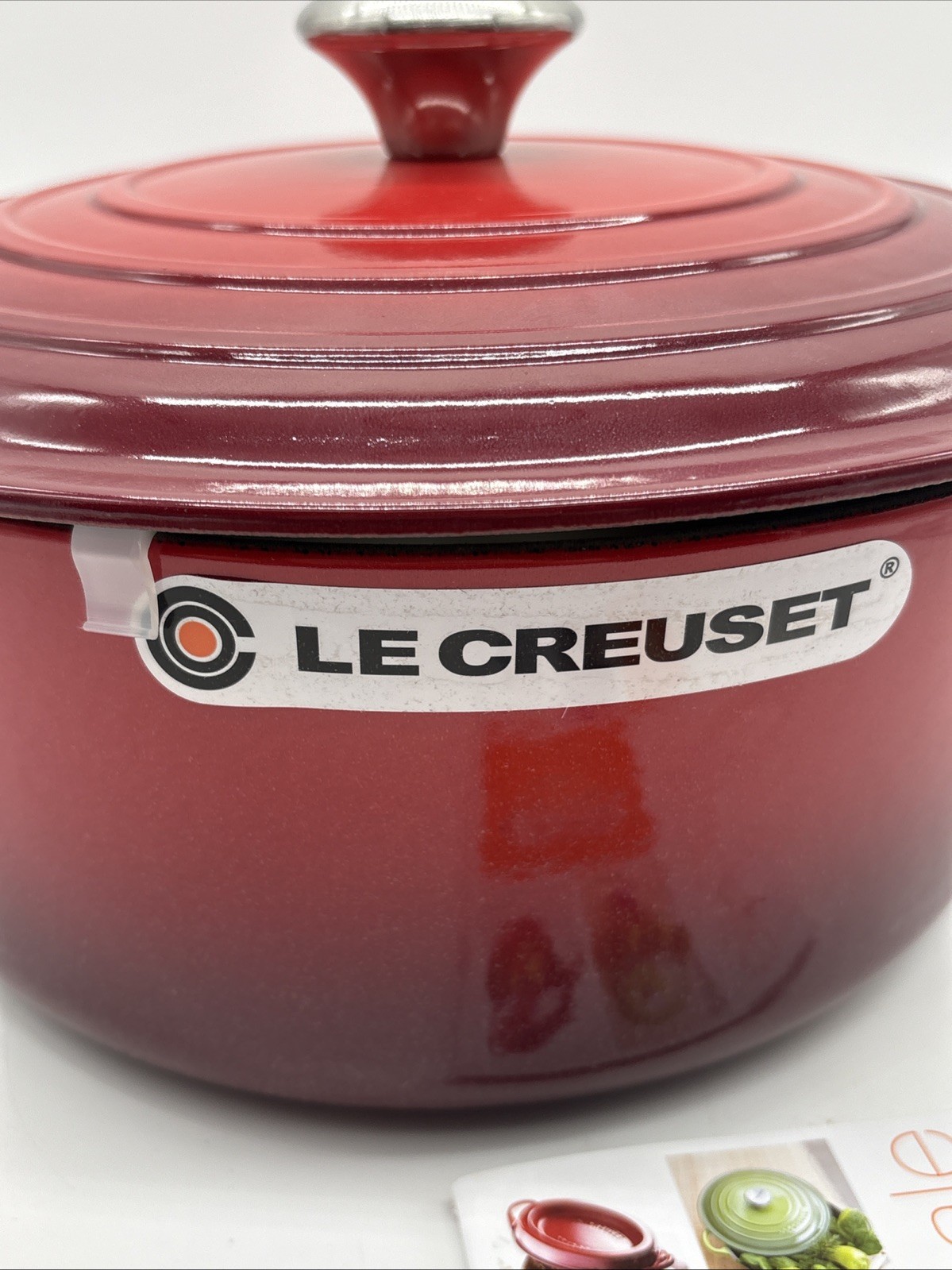 Le Creuset Signature Round Casserole Dutch Oven 7.25 Qt Cast Iron Cerise Red-NEW