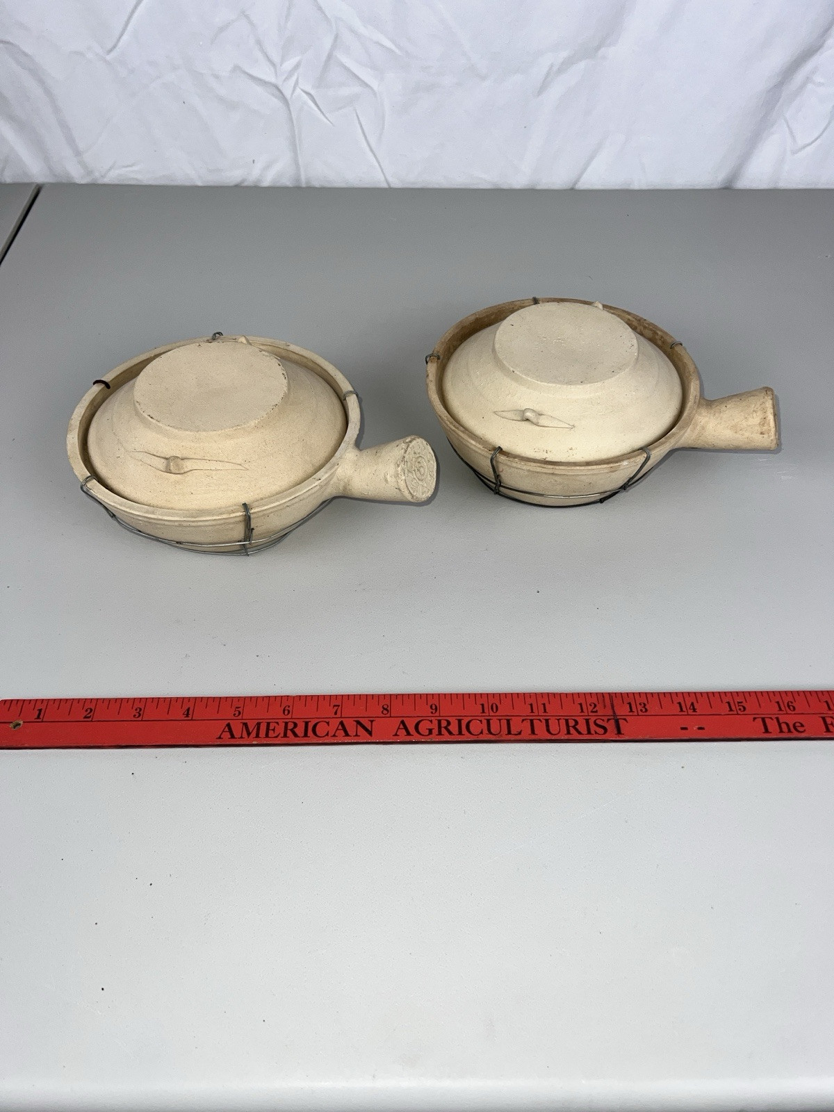 Clay Pots (2) with Glazed Interior for Asian Style Cooking