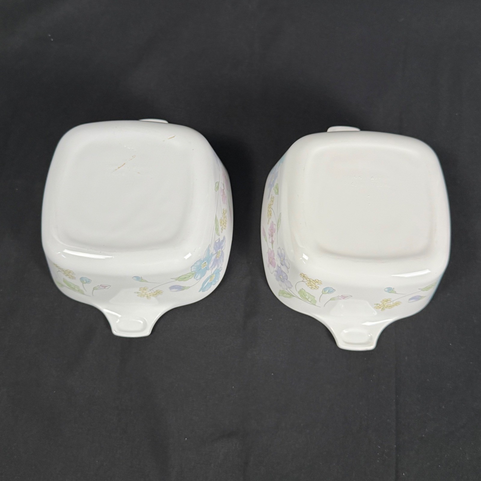 Corning Ware Pastel Bouquet Casserole Set 1.5L & Lid 2 Petite Pans VTG 1985-90
