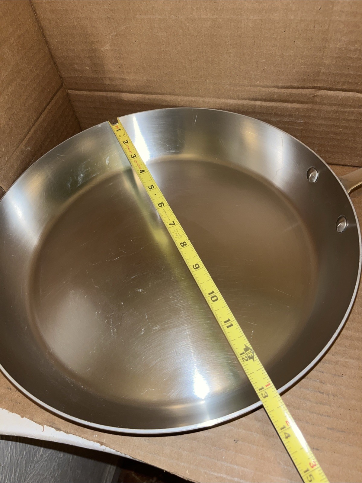 All-Clad 13-1/4” in Stainless Steel Skillet No Lid Induction Ready