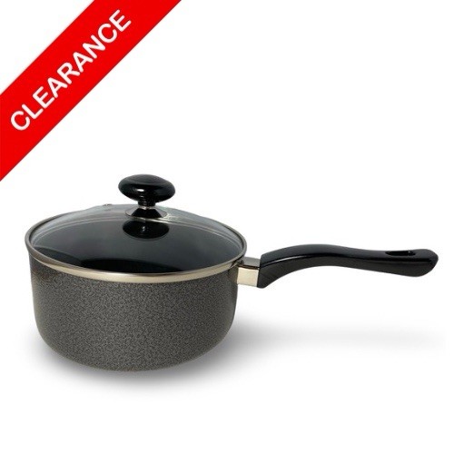 NEW 2.5 Qt Aluminum Nonstick Sauce Pan Glass Lid Cookware Kitchen Cooking 18cm