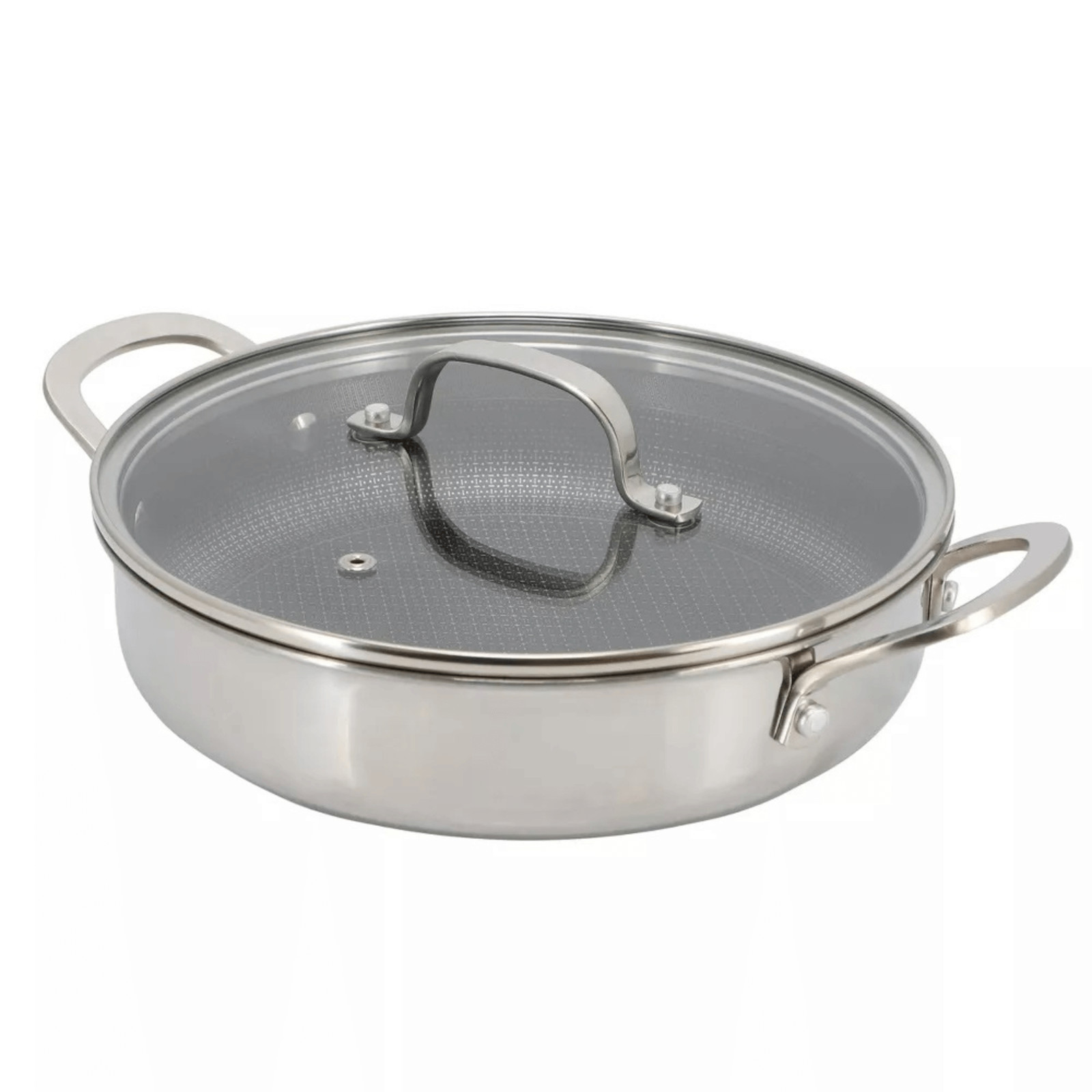 Better Chef 10-Inch 3-Ply Stainless Steel Nonstick Deep Fry Pan with Lid