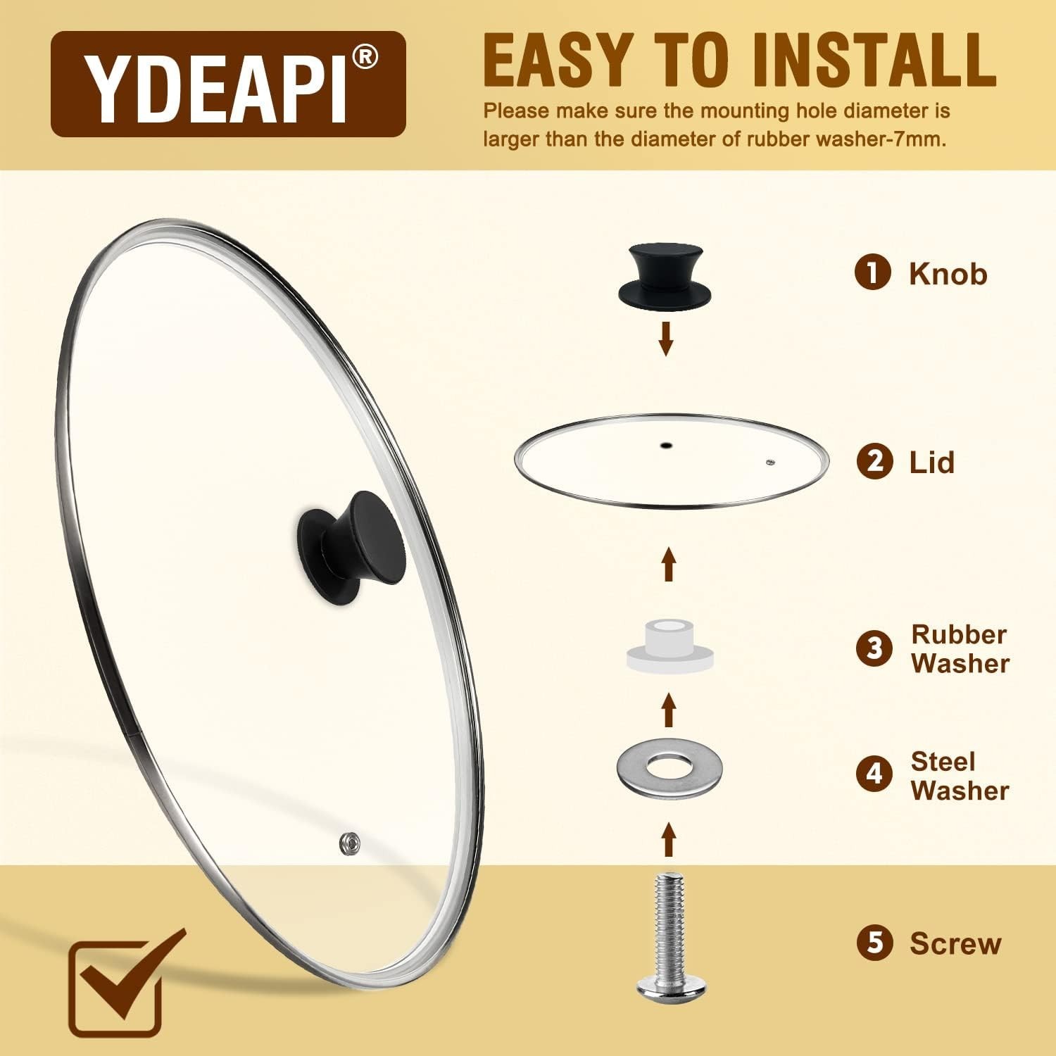 Universal Pot Lid Replacement Knobs, Silicone Pan Lid Holding Handles, Heat R…