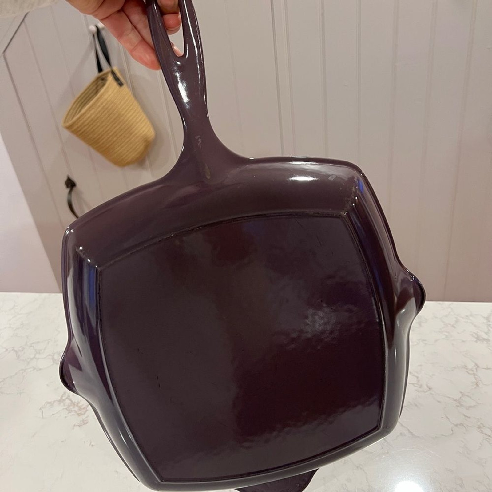 Le Creuset 10.25″ Enameled Cast Iron Skillet Grill, Discontinued Cassis, France