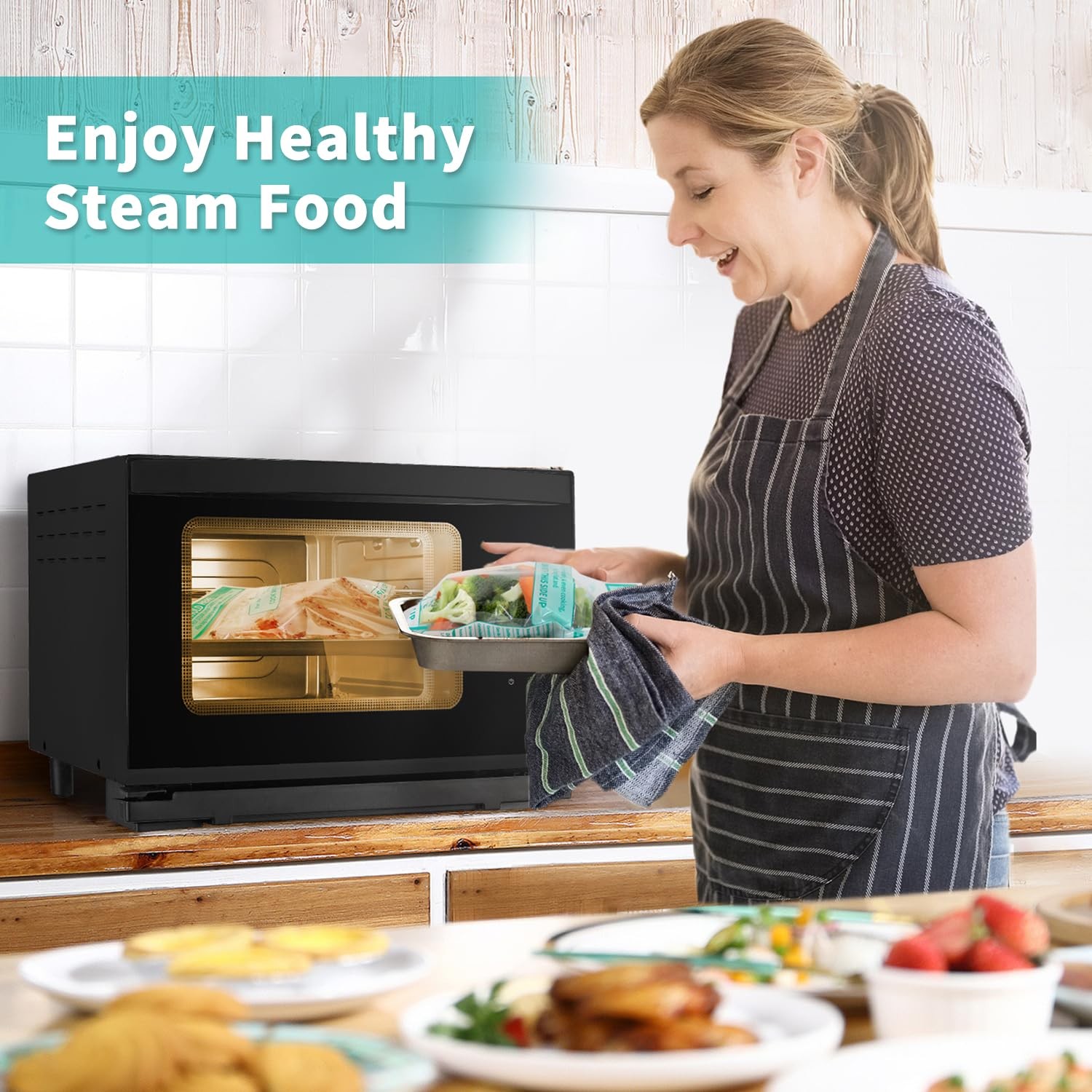 30 PCS 7.1×7.9 Inch Microwave Steamer Zip Steam Vegetable Cooking Bag