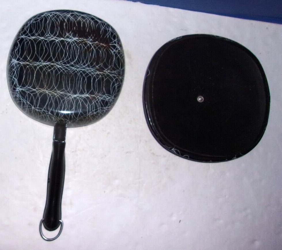 Pre Owned MCM Serendipity Enamelweare Black Drizzle Skillet & Lid
