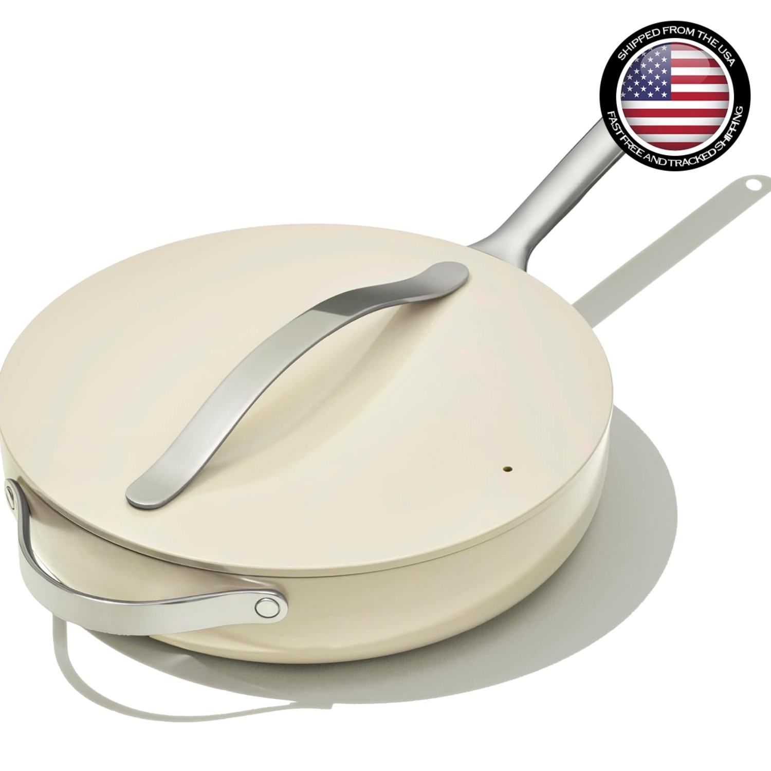 12-Inch Nonstick Ceramic Sauté Pan with Lid – Non-Toxic & Oven Safe 4.5 qt