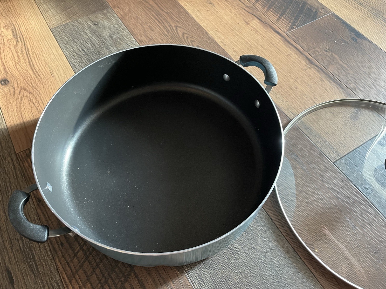 14” Farberware Aluminum Nonstick Pan With Lid Aqua Blue