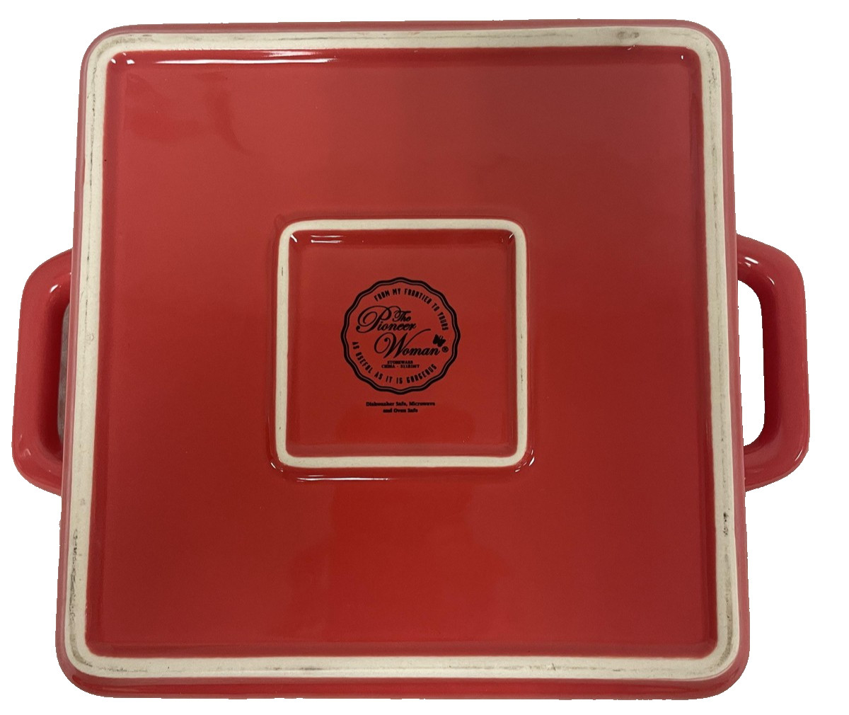 Pioneer Woman Mazie Bird Square Baking Dish 8×8 Casserole Stoneware Red 1.9 QT
