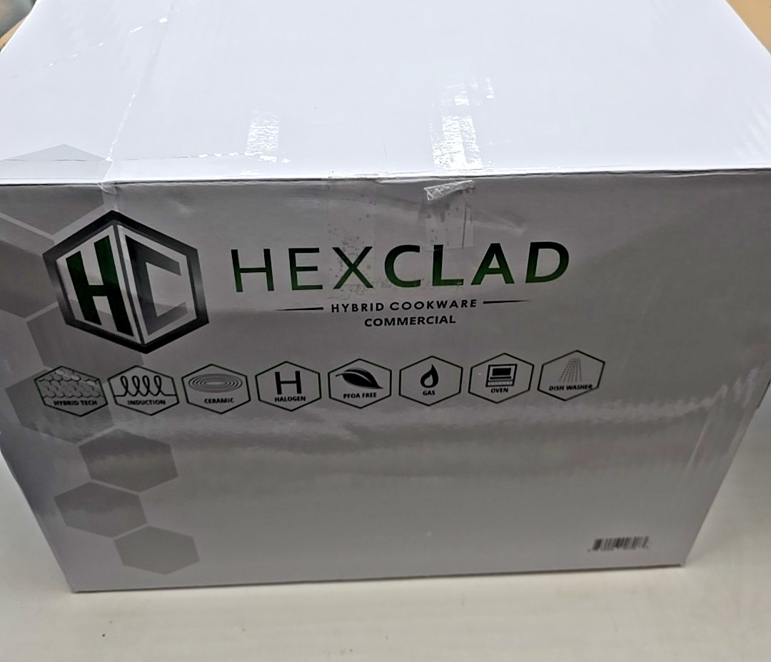 HexClad Hybrid Nonstick 7-Piece Cookware Set, 8, 10, 12″ Pans & 12″ WOK, Lids